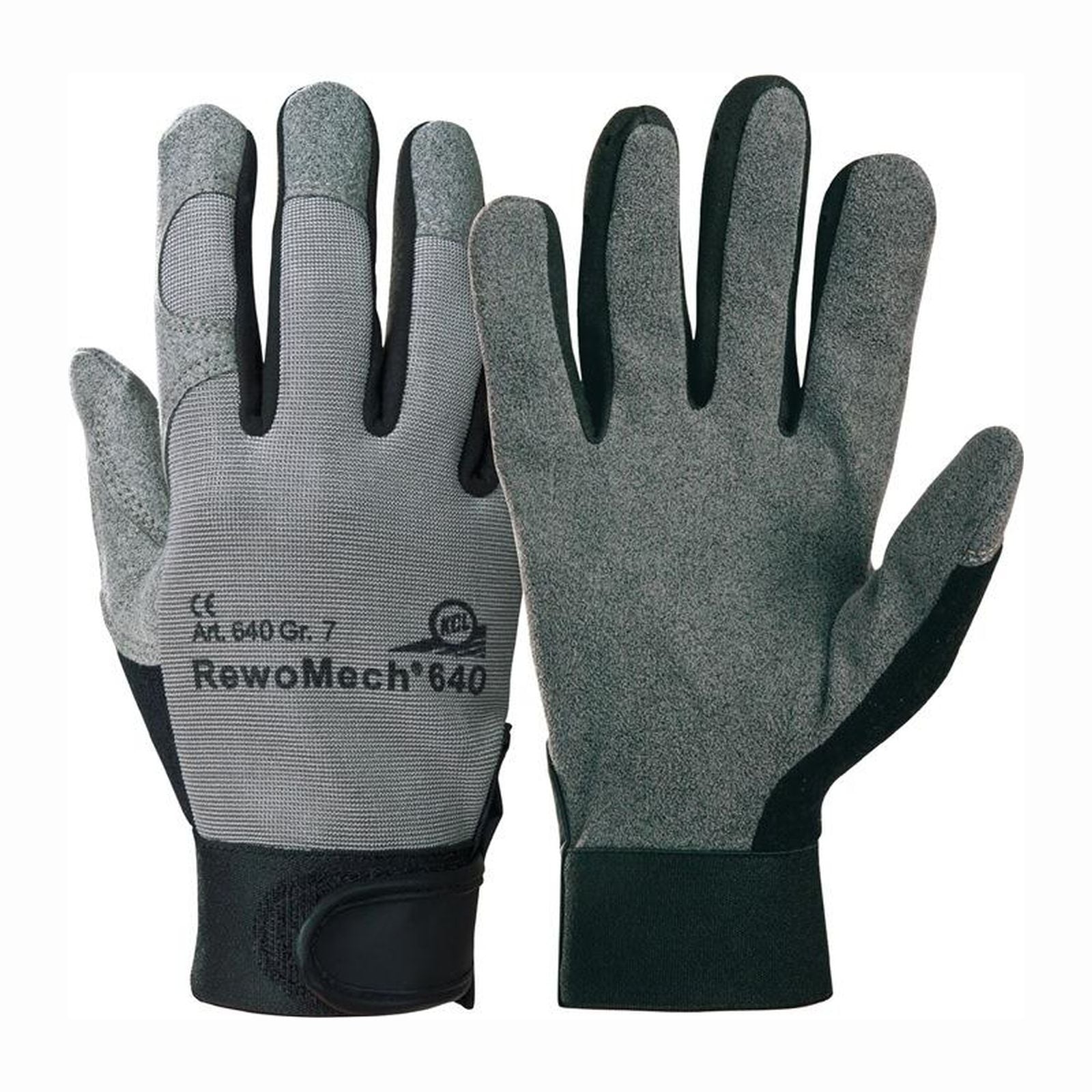 Honeywell Kunstlederhandschuhe RewoMech 640 schwarz/grau Gr. 9 - 640/9