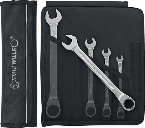 STAHLWILLE Maulringratschenschlüsselsatz 17F/5 5-tlg.SW 8-19mm fl - 96401705