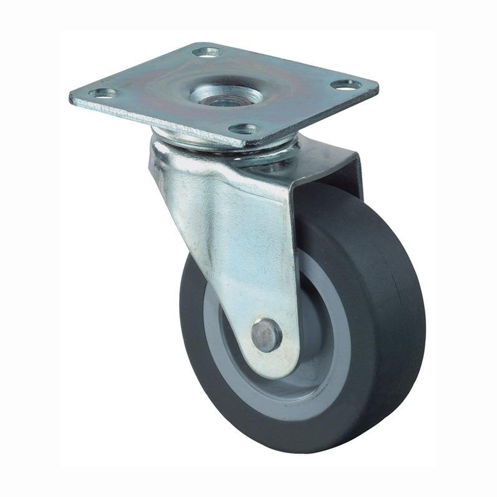 BS Rollen Lenkrolle mit Anschraubplatte Gummi Gleitlager 25 mm 15 kg - F26.025