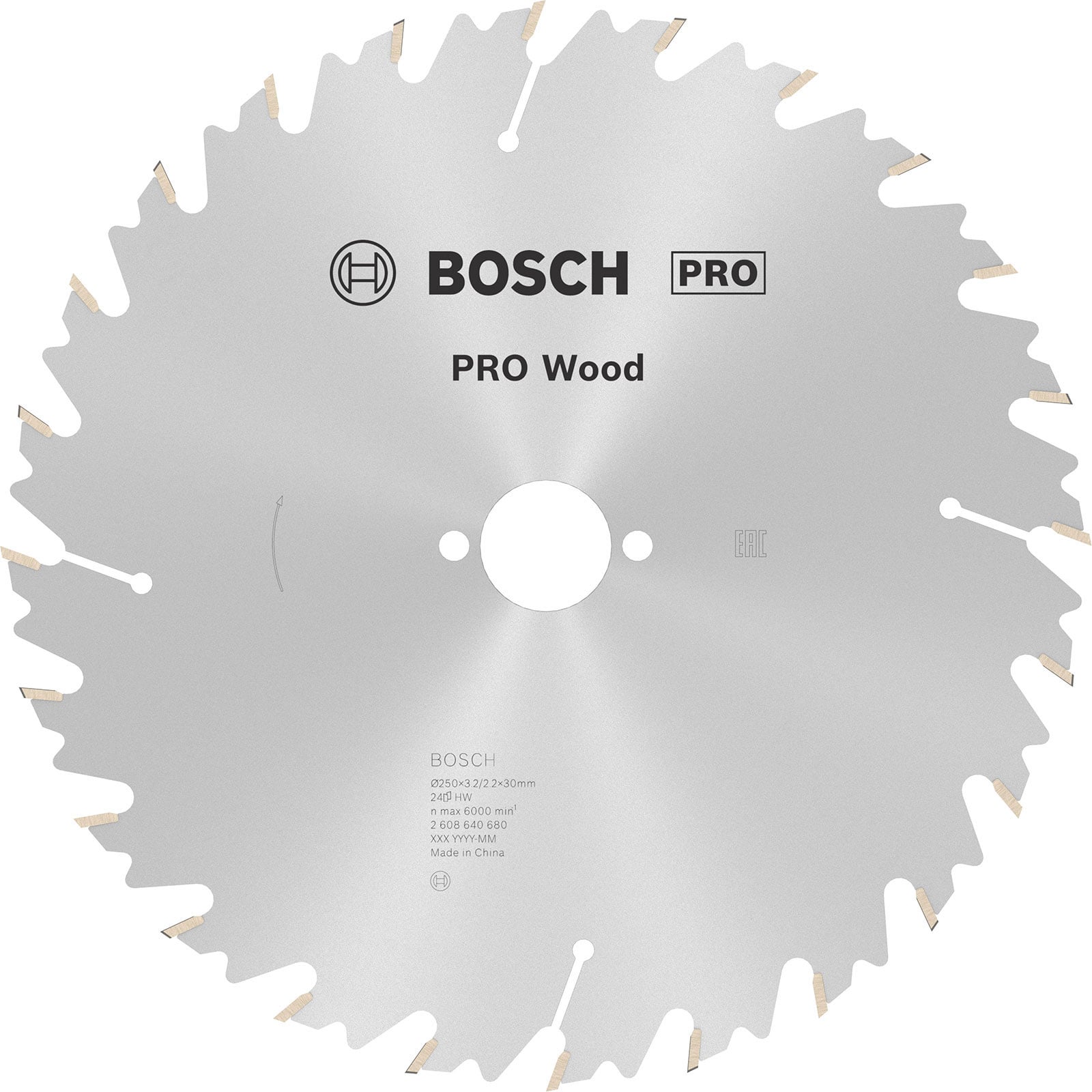 Bosch PRO Wood Kreissägeblatt 250 x 3,2 x 30 mm - 2608640680