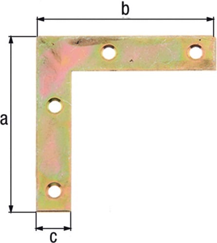 GAH Alberts Möbelwinkel L.100 x 100 mm B.15 mm Stahl galvanisiert gelb verzinkt - 337056
