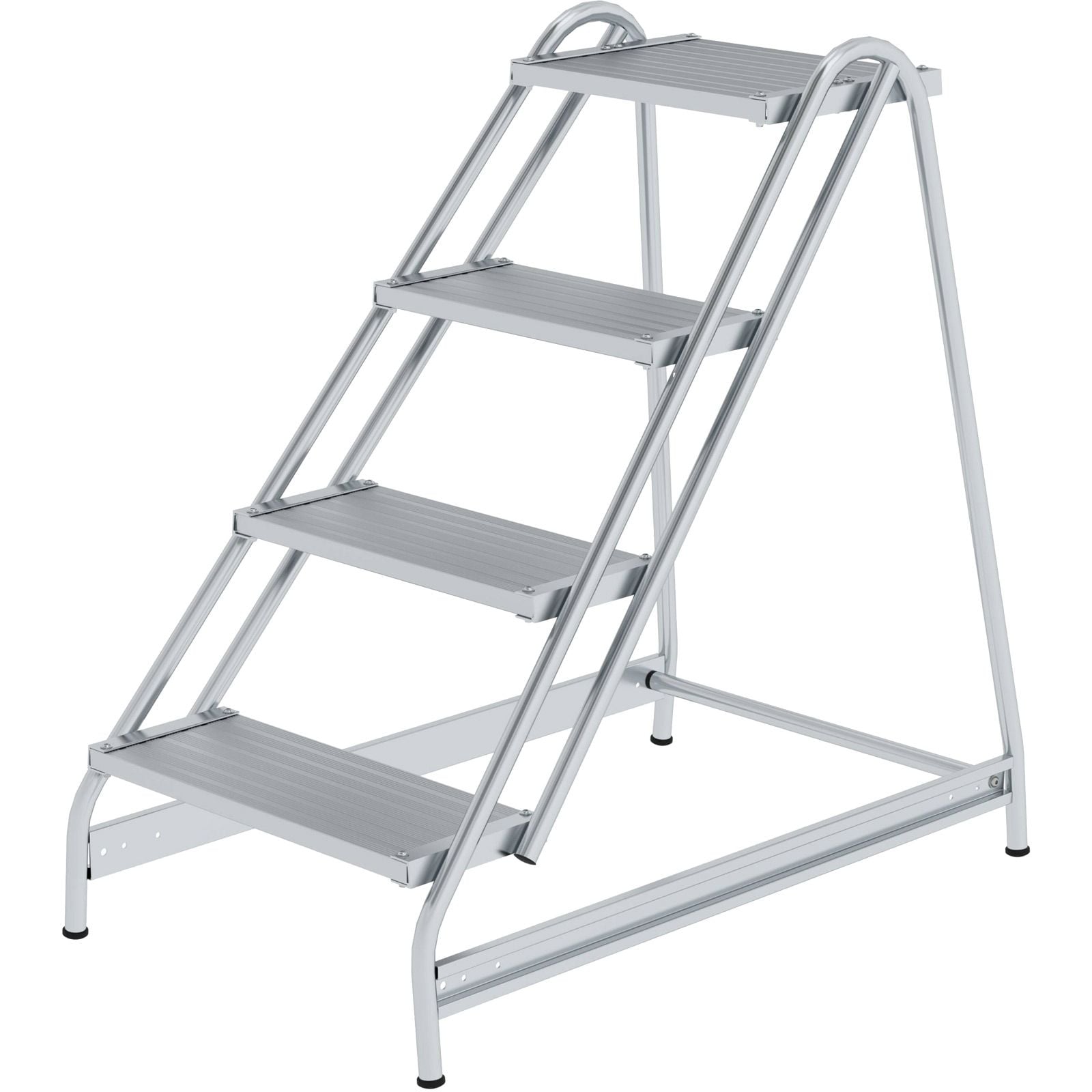 Günzburger Steigtechnik Arbeitspodest einseitig begehbar Aluminium geriffelt 4 Stufen - 050052