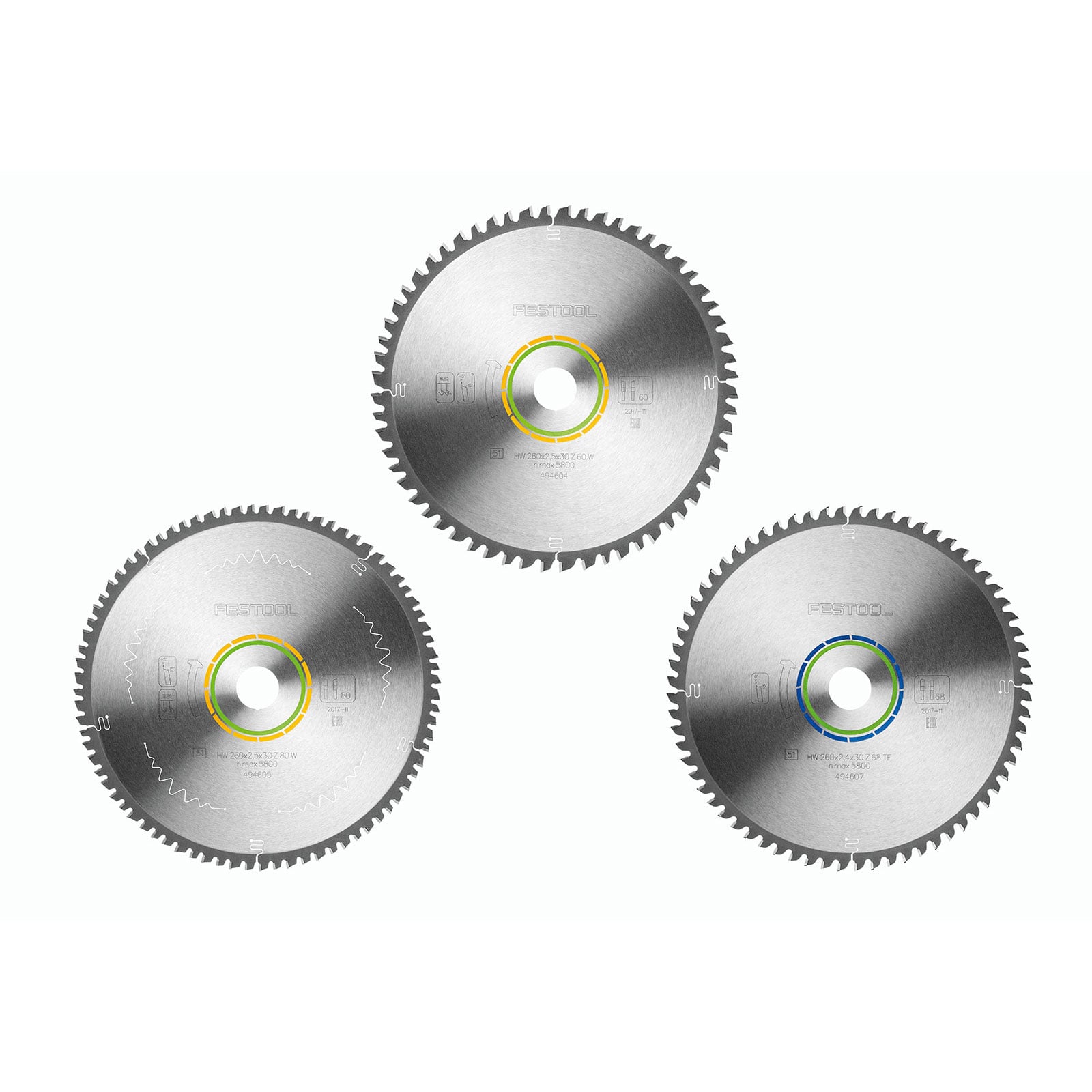 Festool Kreissägeblatt-Set KSB-SORT/3 W/A 260x2,5 - 578570