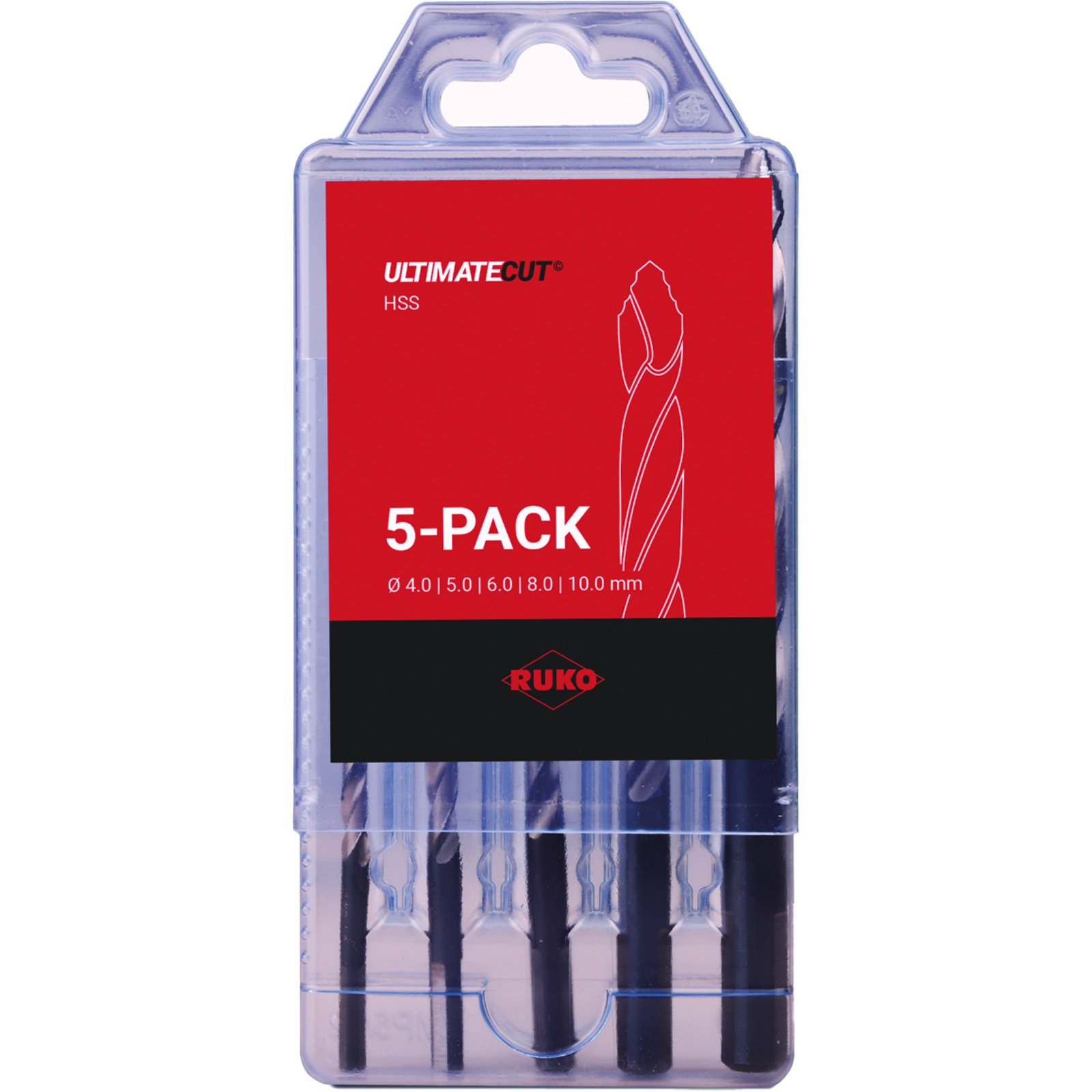 RUKO ULTIMATECUT Spiralbohrer-Satz DIN 338 Typ FLOWSTEP® HSS - 5-tlg. in Kunststoffbox - 259205RO RUKO ULTIMATECUT Spiralbohrer-Satz DIN 338 Typ FLOWSTEP® HSS - 5-tlg. in Kunststoffbox - 259205RO