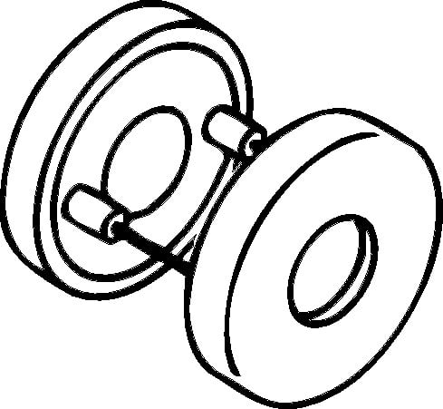 HEWI Drückerrosetten-Paar 305.23PBR 99 Ku.99 Schildst.10,5mm rd.rd - 305.23PBR 99