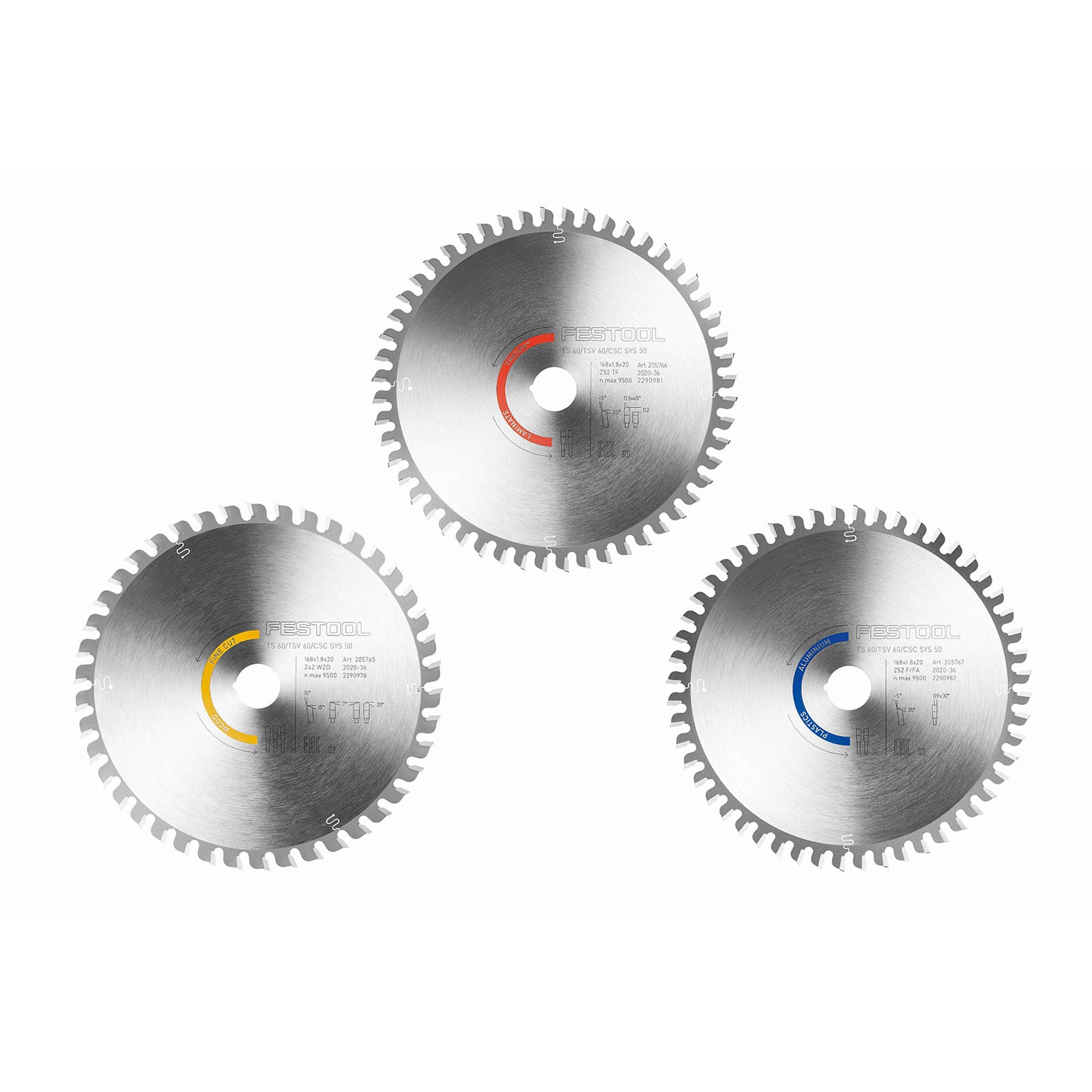 Festool Kreissägeblatt-Set KSB-SORT/3 W/L/A 168x1,8 - 578568