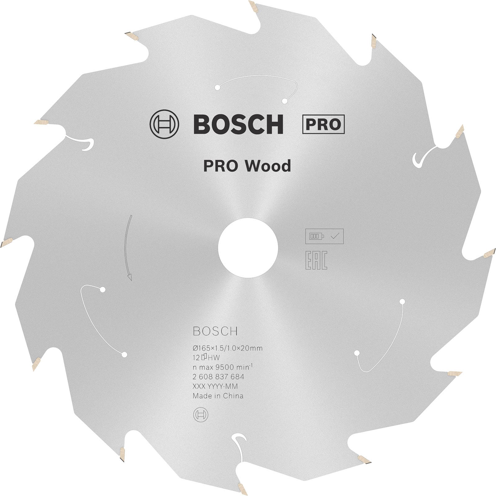 Bosch PRO Wood cordless Blatt für Kreissägen 165 x 1,5 x 20 mm - 2608837684