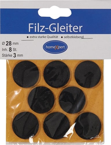 Filzgleiter 28mm Filz braun selbstkl. - 522803