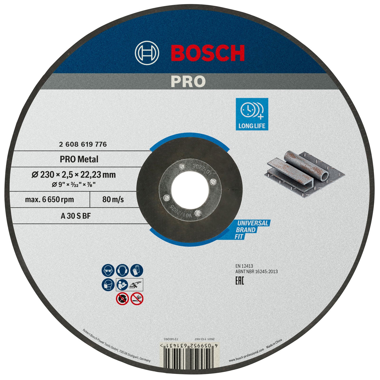 Bosch PRO Metal Trennscheibe 230 x 2,5 x 22,23 mm - 2608619776