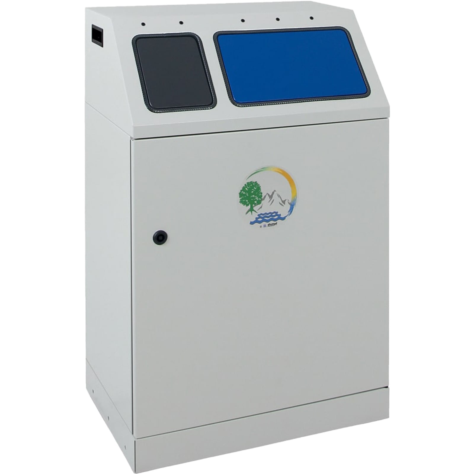 Stumpf Abfalltrennung Duplex 2-fach Sammler lichtgrau Innenbehälter 1x 30l + 1x 60l - 635-075-0-2-400