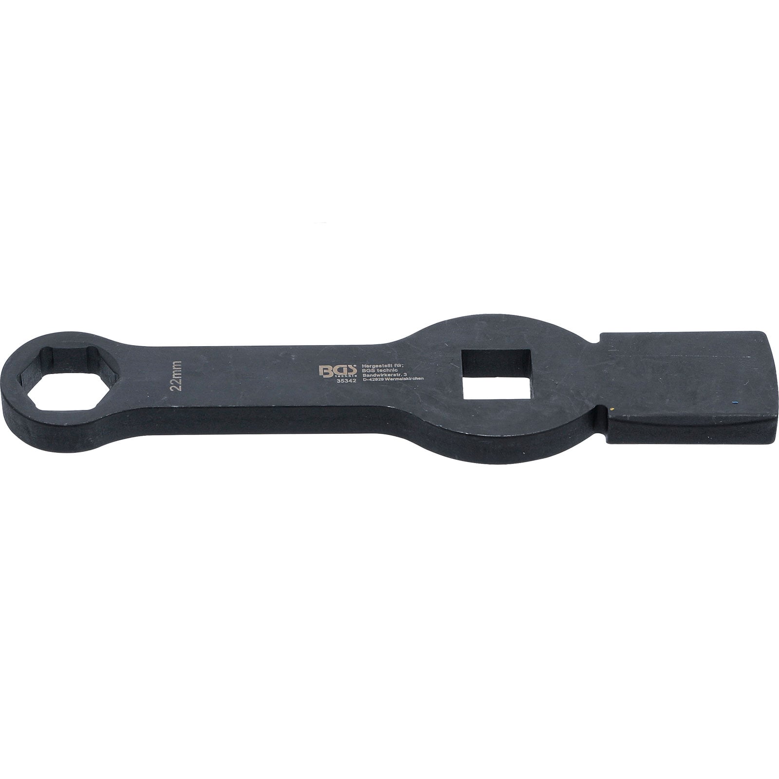 BGS Schlag-Ringschlüssel Sechskant mit 2 Schlagflächen SW 22 mm - 35342