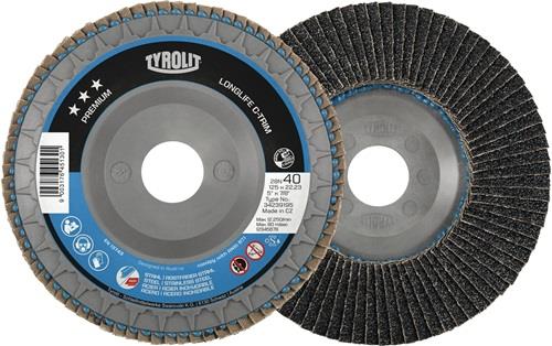 TYROLIT Fächerscheibe LONGLIFE C-TRIM Ø 125 mm Körnung 120 flach - 34239198