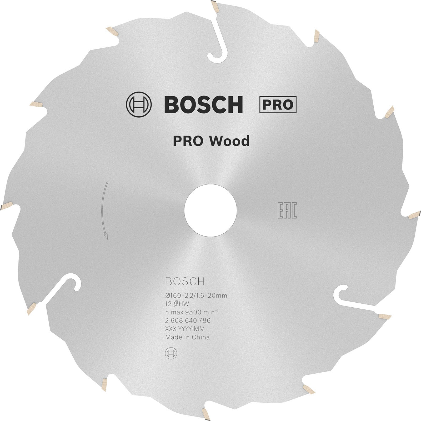Bosch PRO Wood Kreissägeblatt 160 x 2,2 x 20 mm - 2608640786