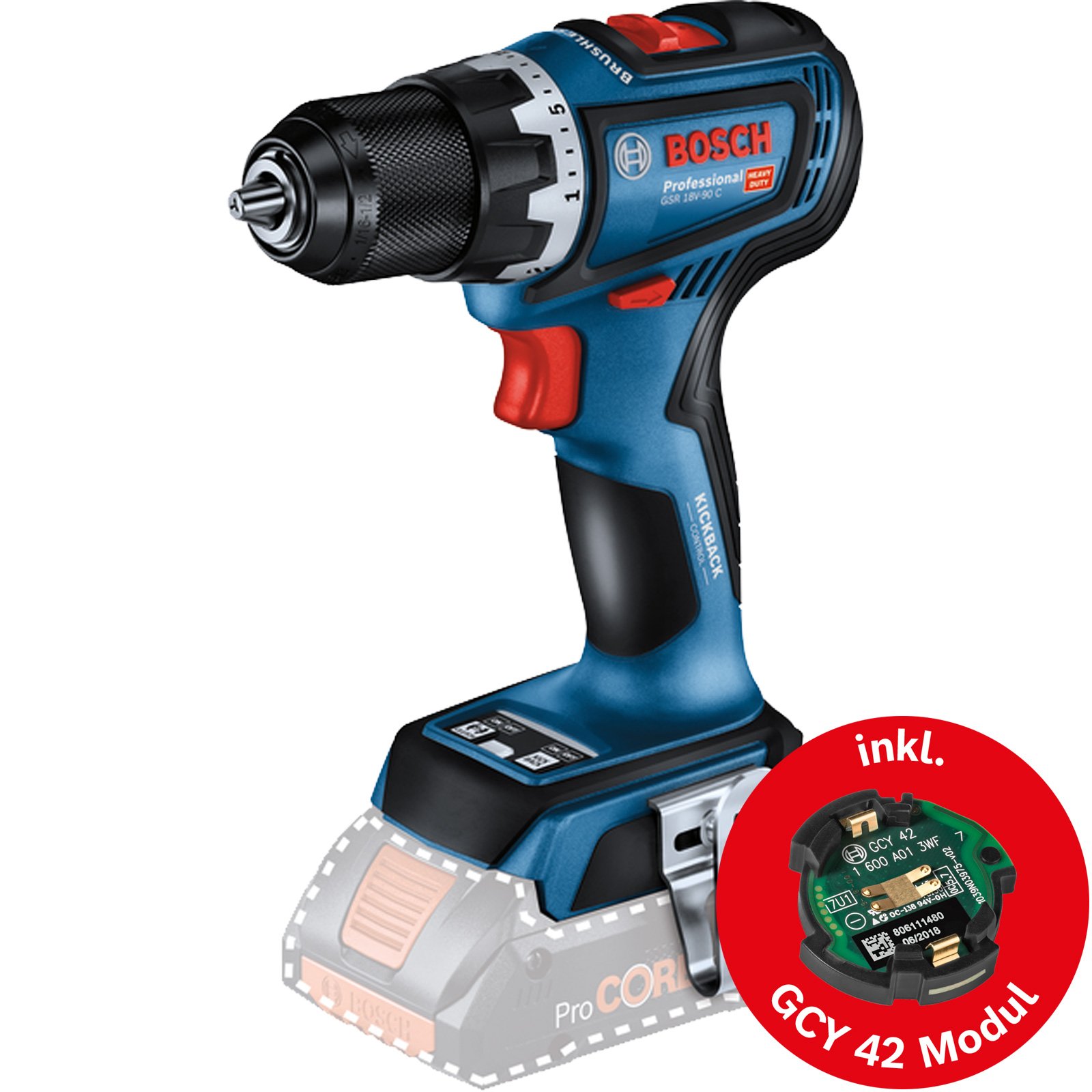 Bosch Akku-Bohrschrauber GSR 18V-90 C Solo - 06019K6000 Bosch Akku-Bohrschrauber GSR 18V-90 C Solo - 06019K6000