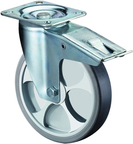 BS Rollen Lenkrolle D.250mm Trgf.300kg m.Festst.Ku.135x110mm - L420.B44.250