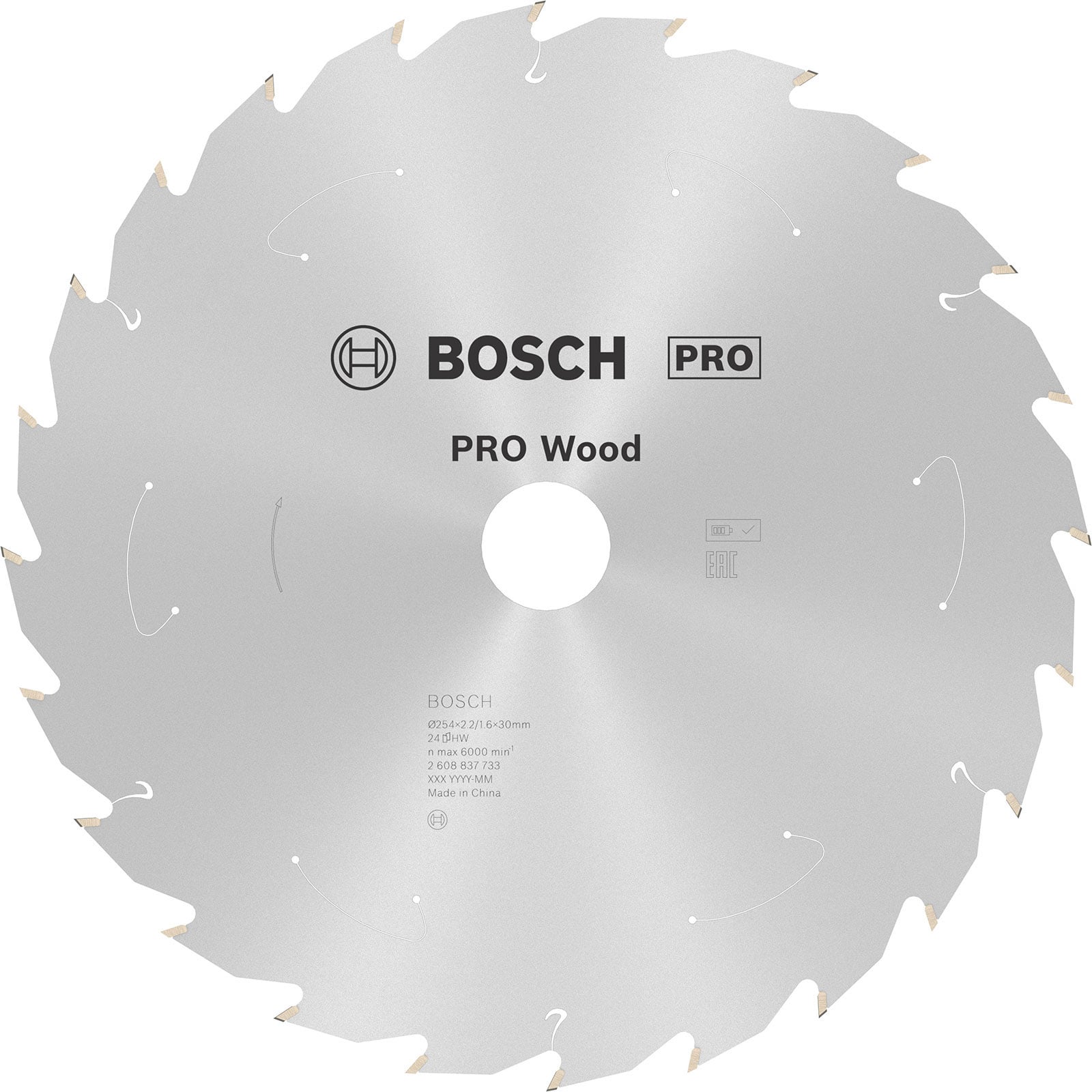 Bosch PRO Wood cordless Blatt für Kreissägen 254 x 2,2 x 30 mm - 2608837733