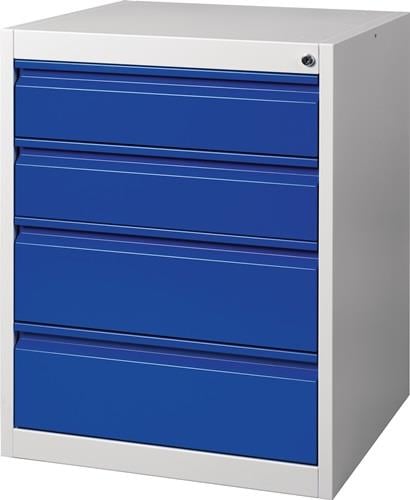 Schubladenschrank BK 600 H800xB600xT600mm grau/blau 4 Schubl.Einfachauszug - NW9000427000