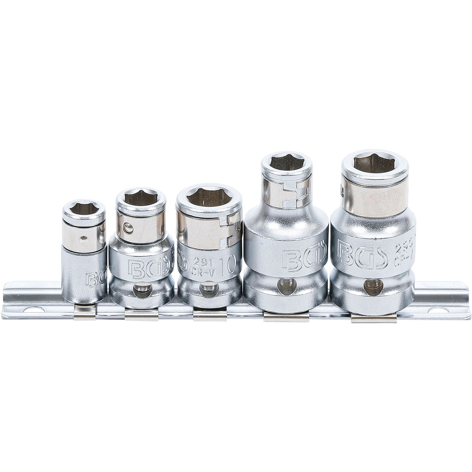 BGS Bit-Adapter-Satz mit Haltekugel Innenvierkant 6,3 mm (1/4") / 10 mm (3/8") / 12,5 mm (1/2") 5-tlg - 70103