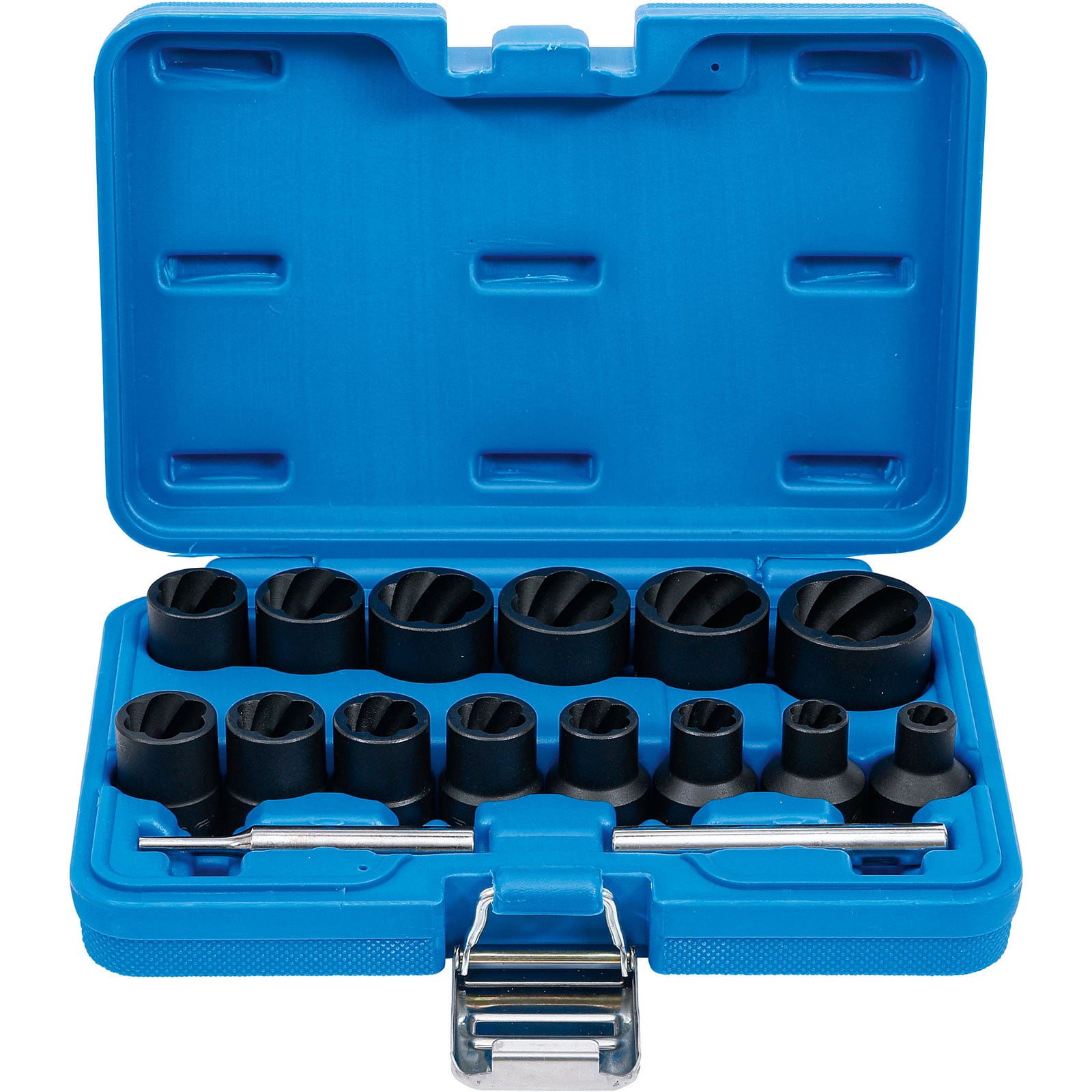 BGS Spiral-Profil-Steckschlüssel-Satz / Schraubenausdreher Antrieb Innenvierkant 12,5 mm (1/2") SW 8 - 27 mm 16tlg. - 5269