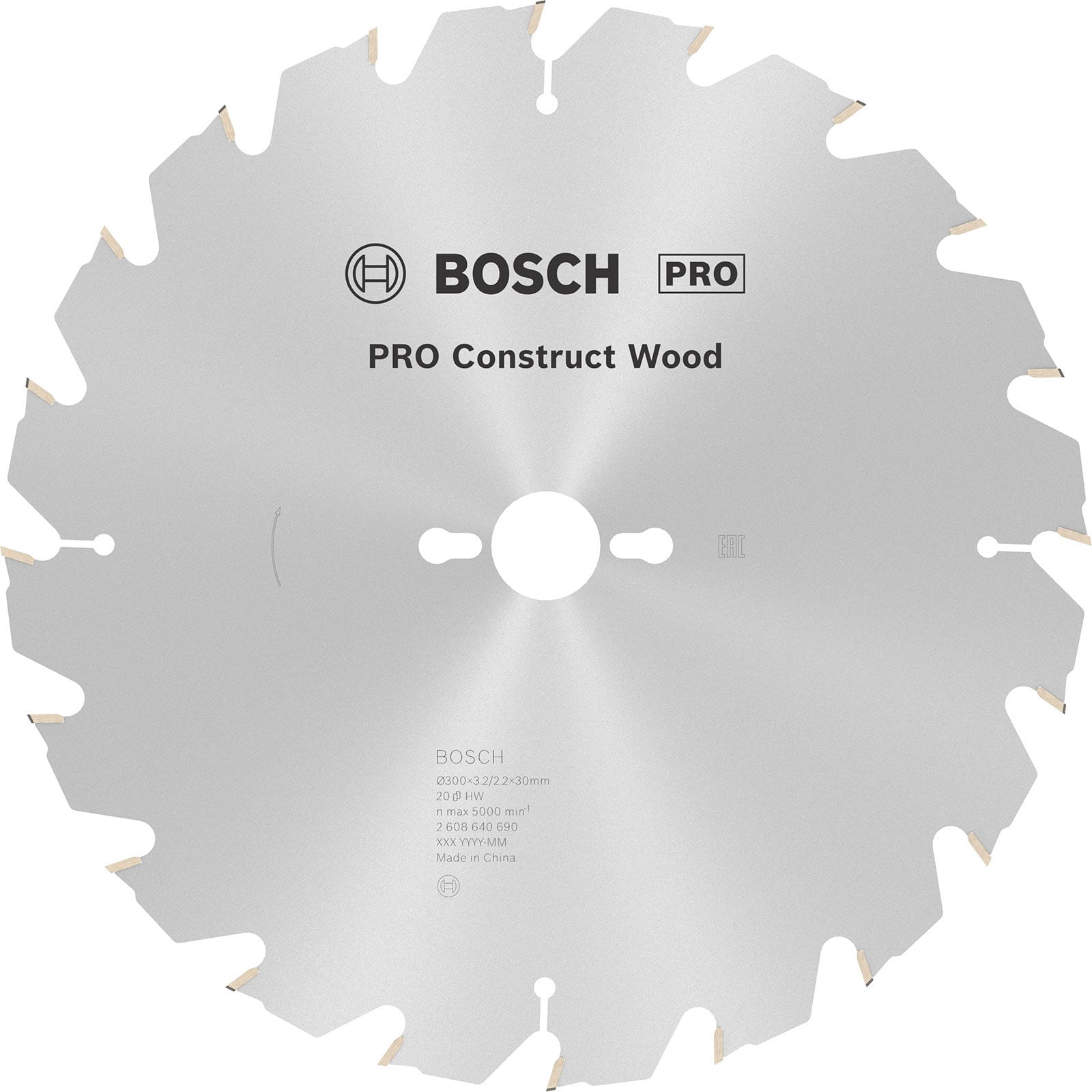 Bosch PRO Construct Wood Kreissägeblatt 300 x 3,2 x 30 mm - 2608640690