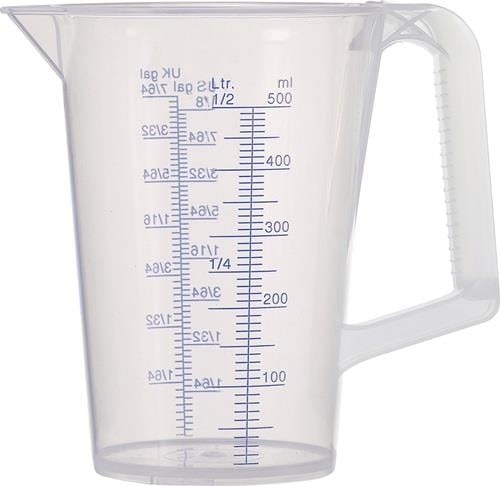 PRESSOL Messbecher 0,5l blau bedruckte Skala PP - 7081
