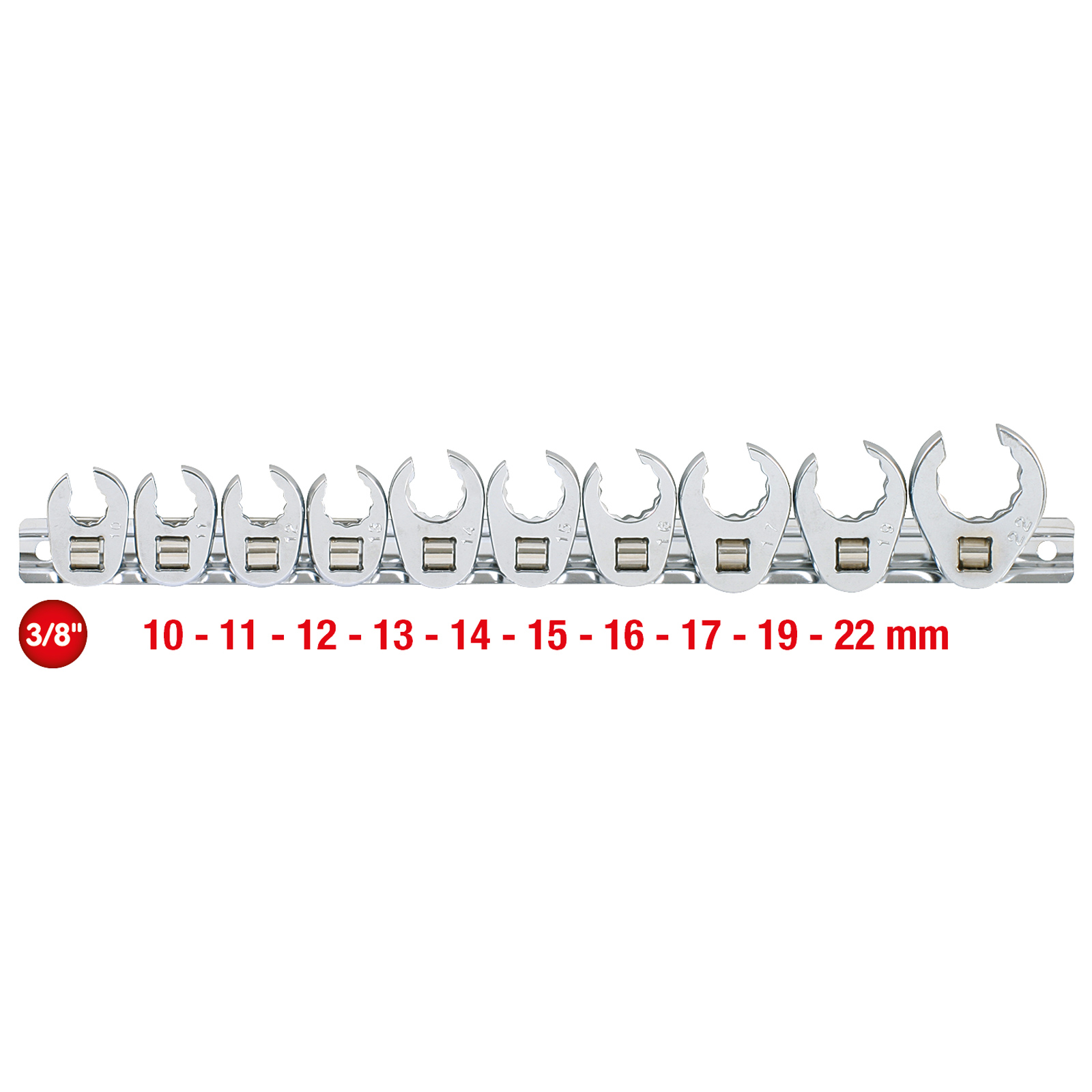 KS TOOLS 3/8" 12-kant-Einsteck-Maulschlüssel-Satz 10tlg.10-22 mm - 913.3900