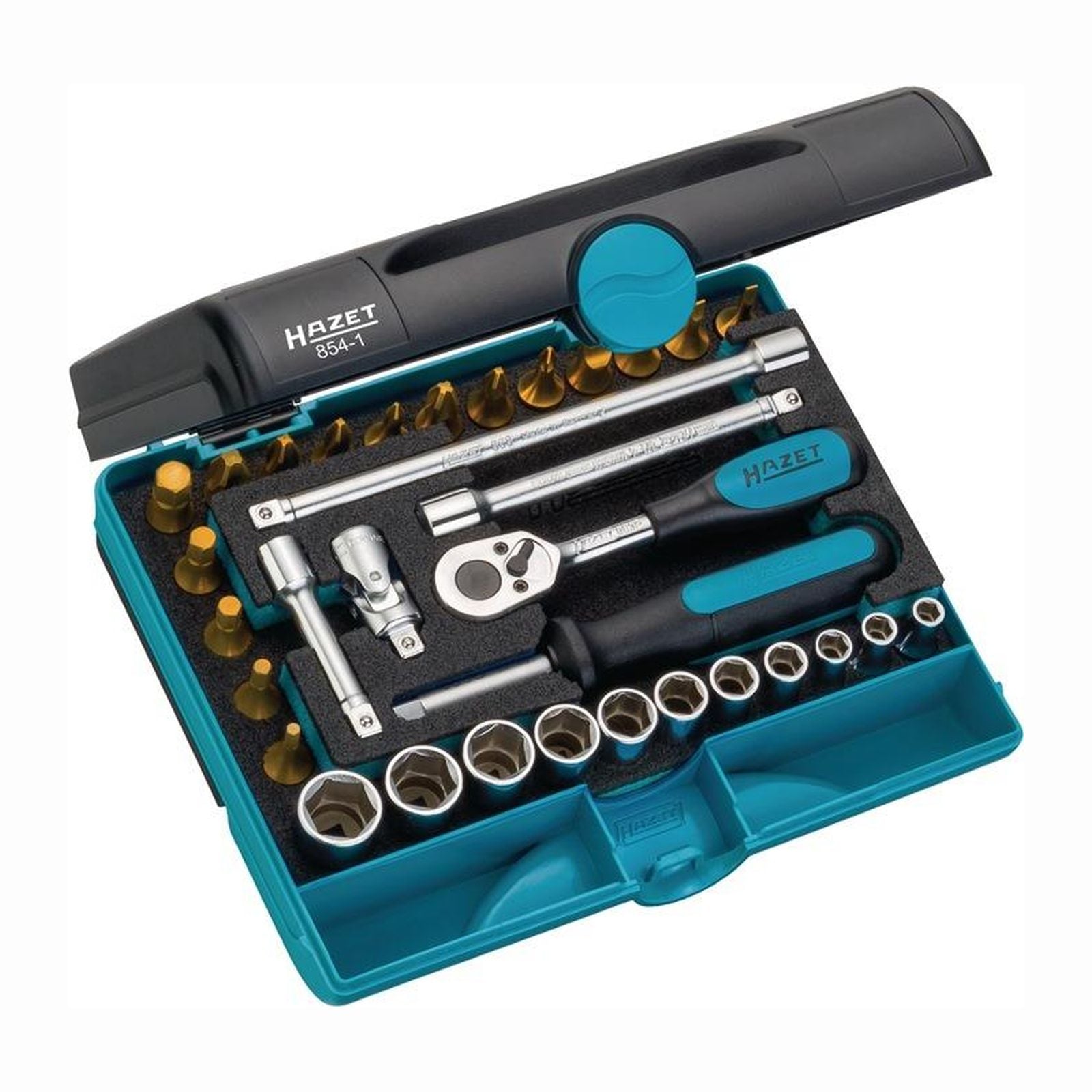 Hazet Steckschlüsselsatz 854T 33tlg. 1/4″ SW 5-14 mm Anzahl Zähne 90 6-kant - 854T