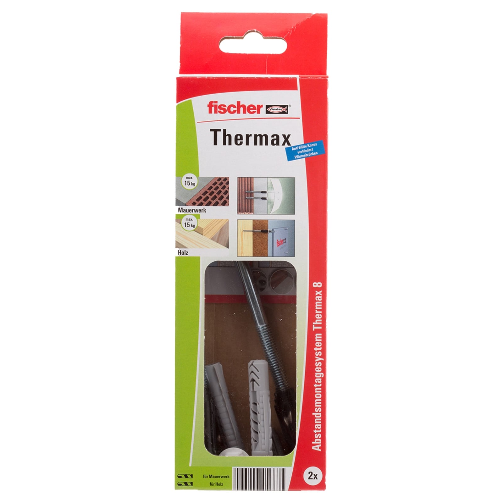 Fischer 2x Abstandsmontagesystem Thermax 8/160 M6 B - 45684