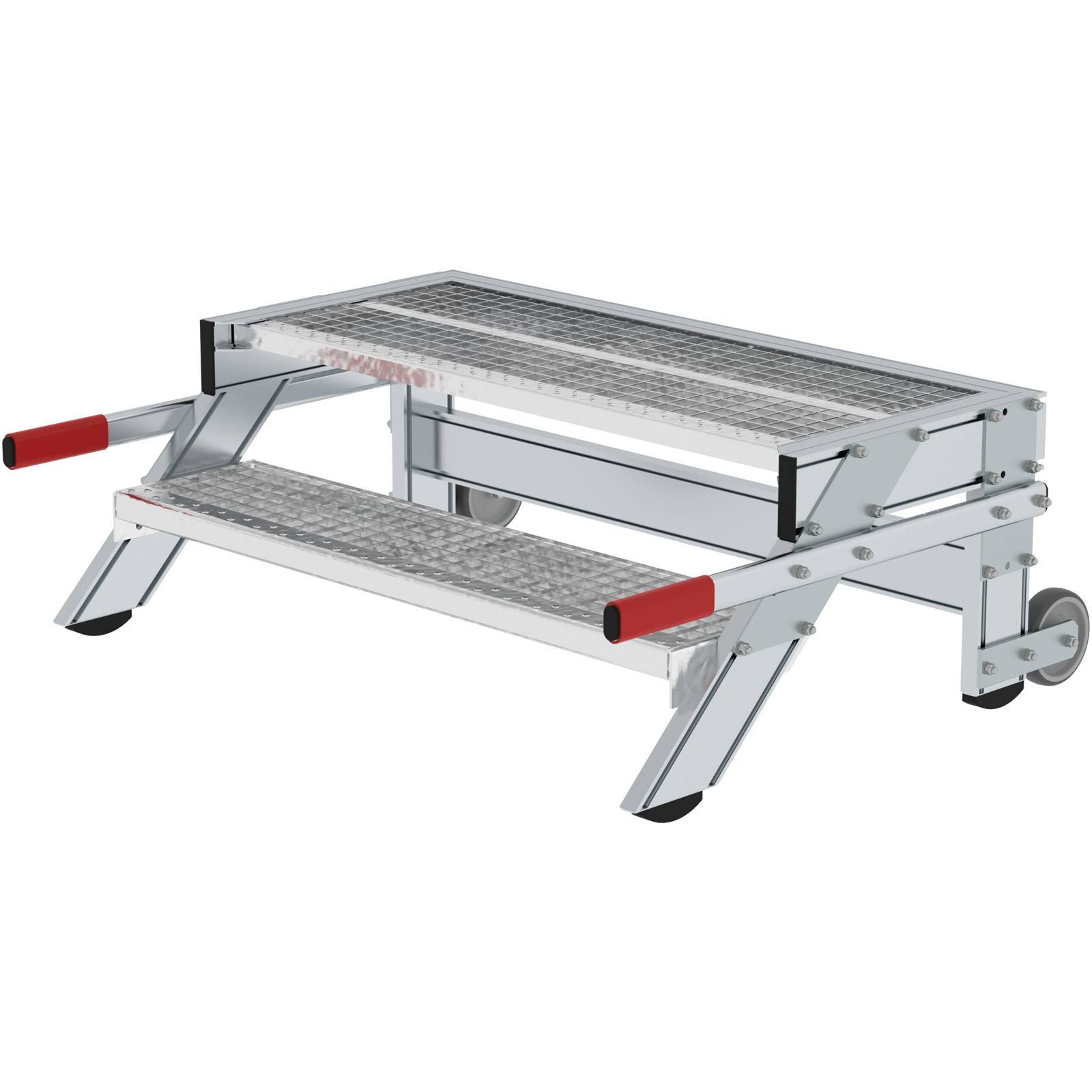 Günzburger Steigtechnik Arbeitspodest fahrbar Stufenbreite 1.000 mm Stahl-Gitterrost