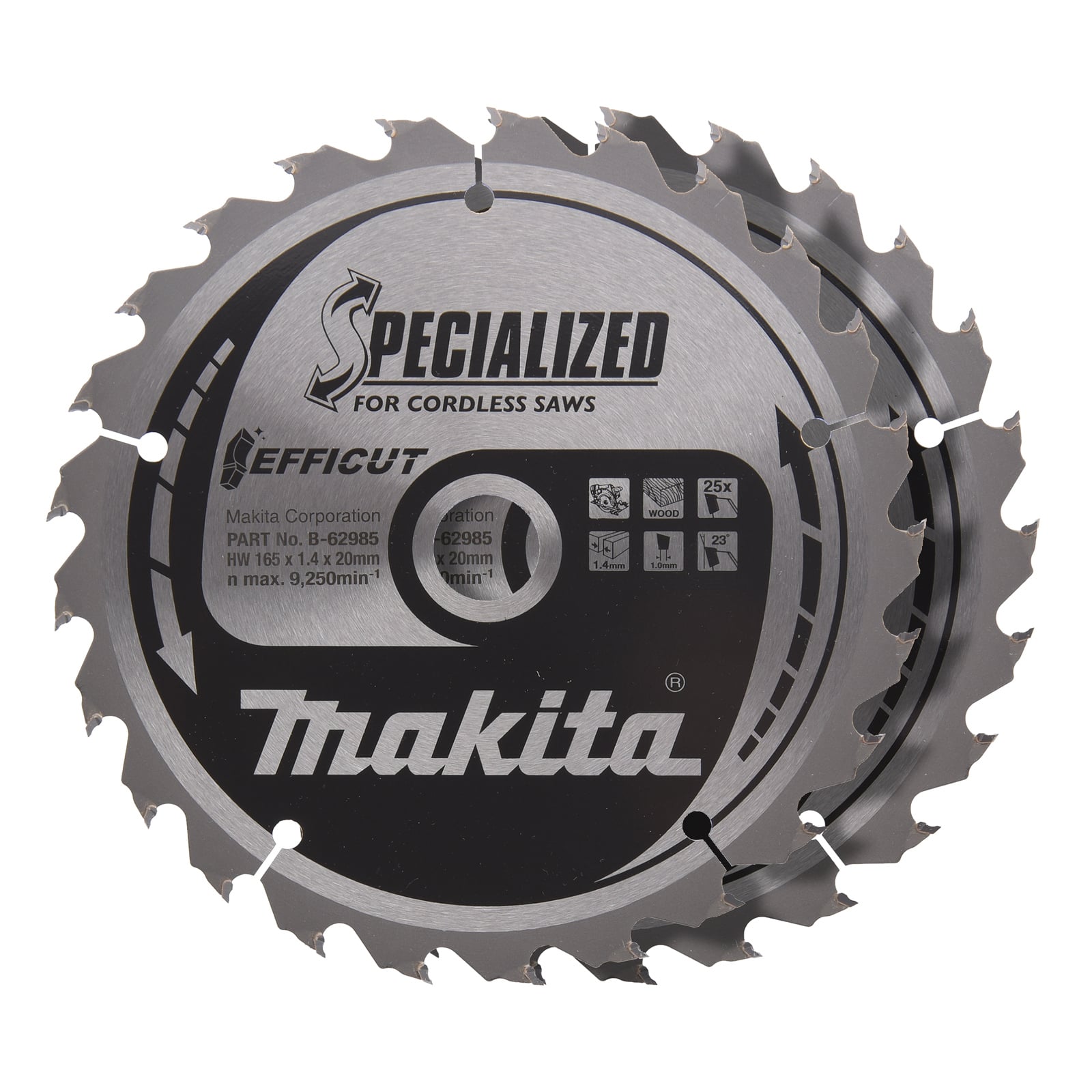 Makita EFFICUT Sägeb.165x20x25Z 2Stk. - B-62985-2
