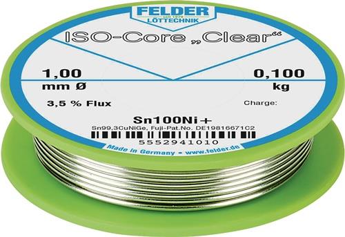 Lötdraht ISO-Core® Clear 1mm 100g Sn100Ni+ FELDER