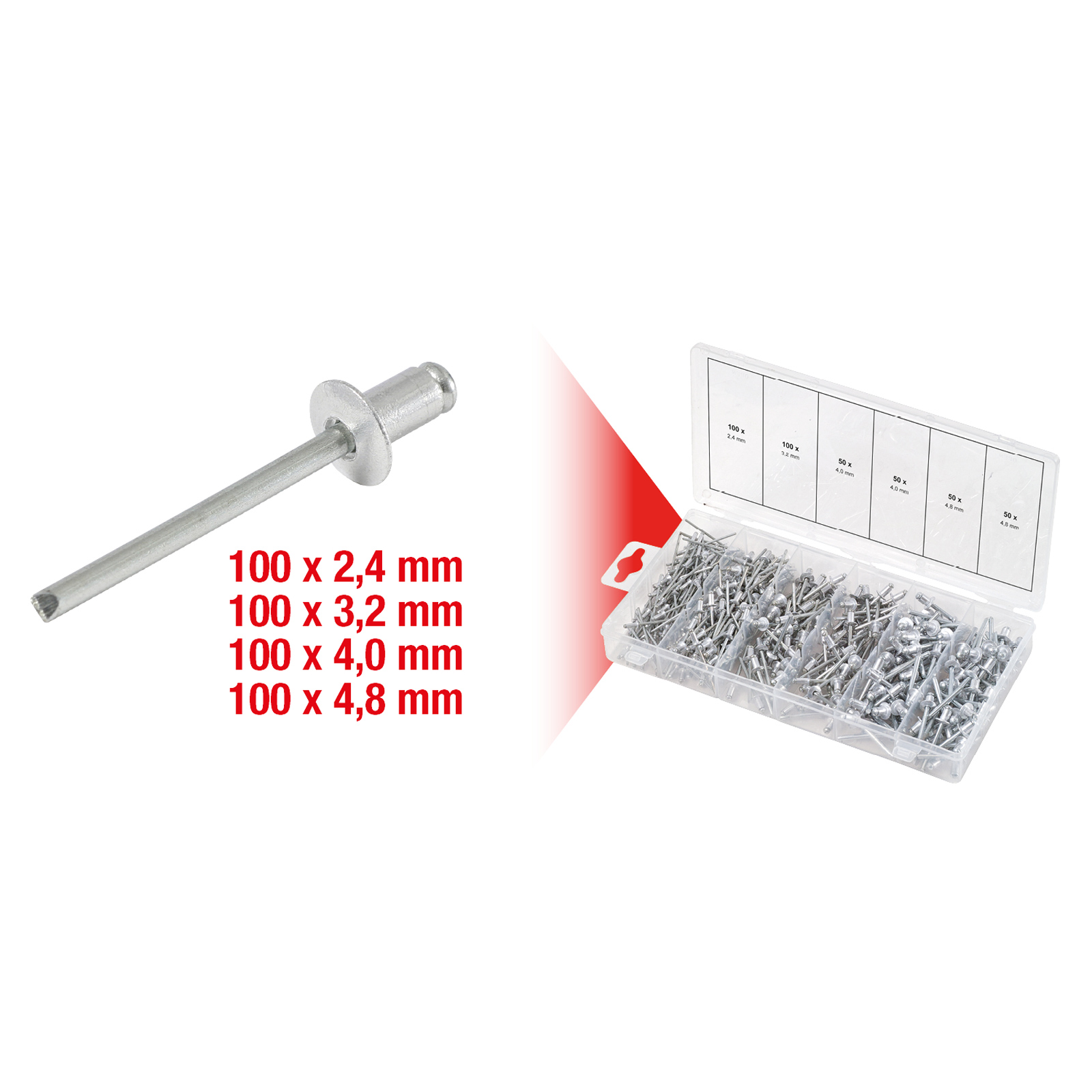 KS TOOLS Sortiment Blindnieten 400tlg. - 970.0150
