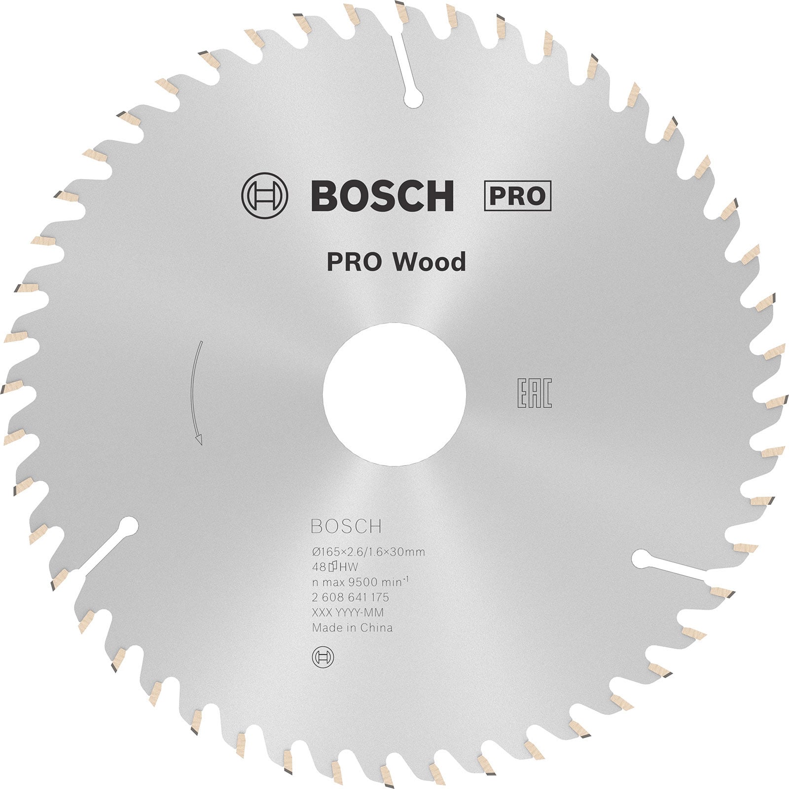 Bosch PRO Wood Kreissägeblatt 165 x 2,6 x 30 mm - 2608641175