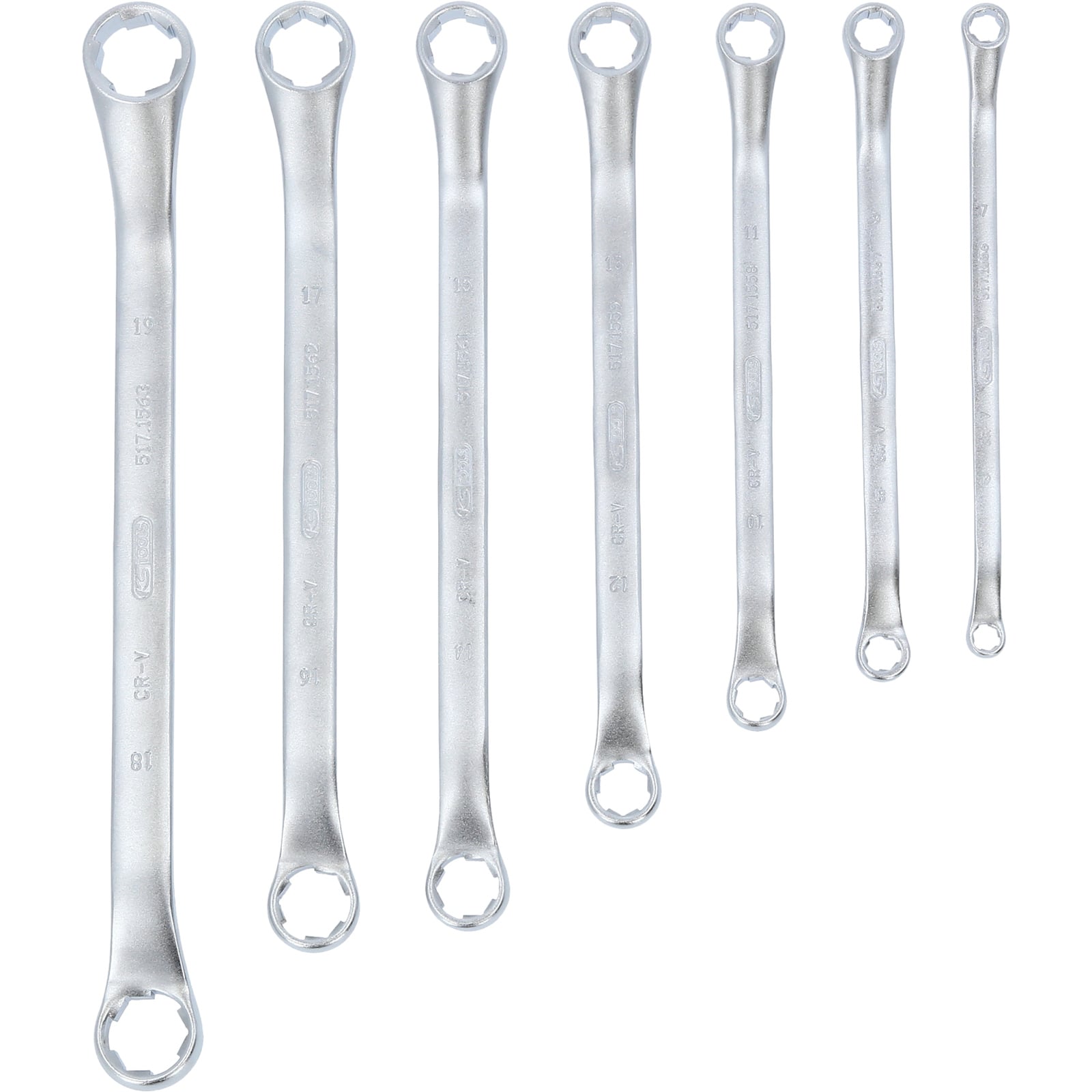KS TOOLS RESCUEpower Doppel-Ringschlüssel-Satz gekröpft 7tlg. 6-19 mm - 517.1555