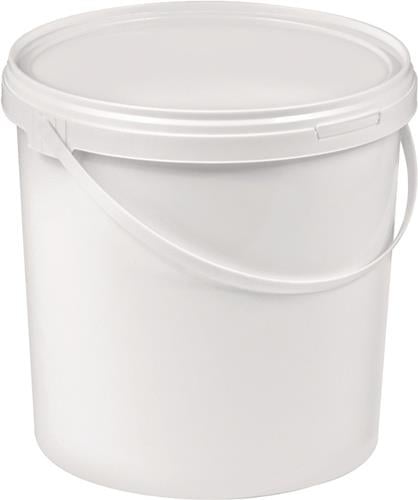 Eimer 10l PP weiß Bügelgr.u.Stülpdeckel D.270mm H.265mm