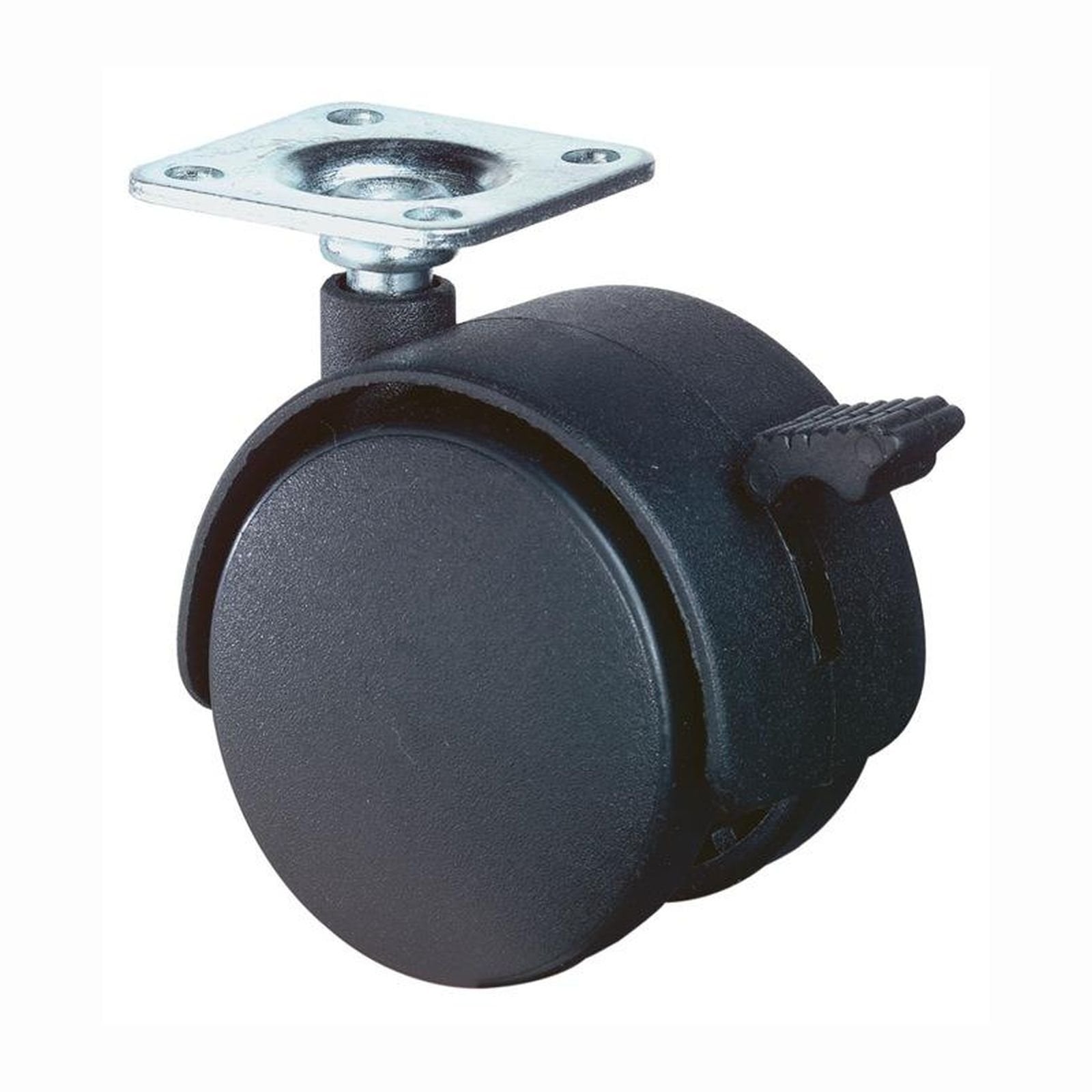 BS Rollen Kunststoffdoppelrolle mit Feststeller Polyamid Anschraubplatte 30 kg - F85.040.PL