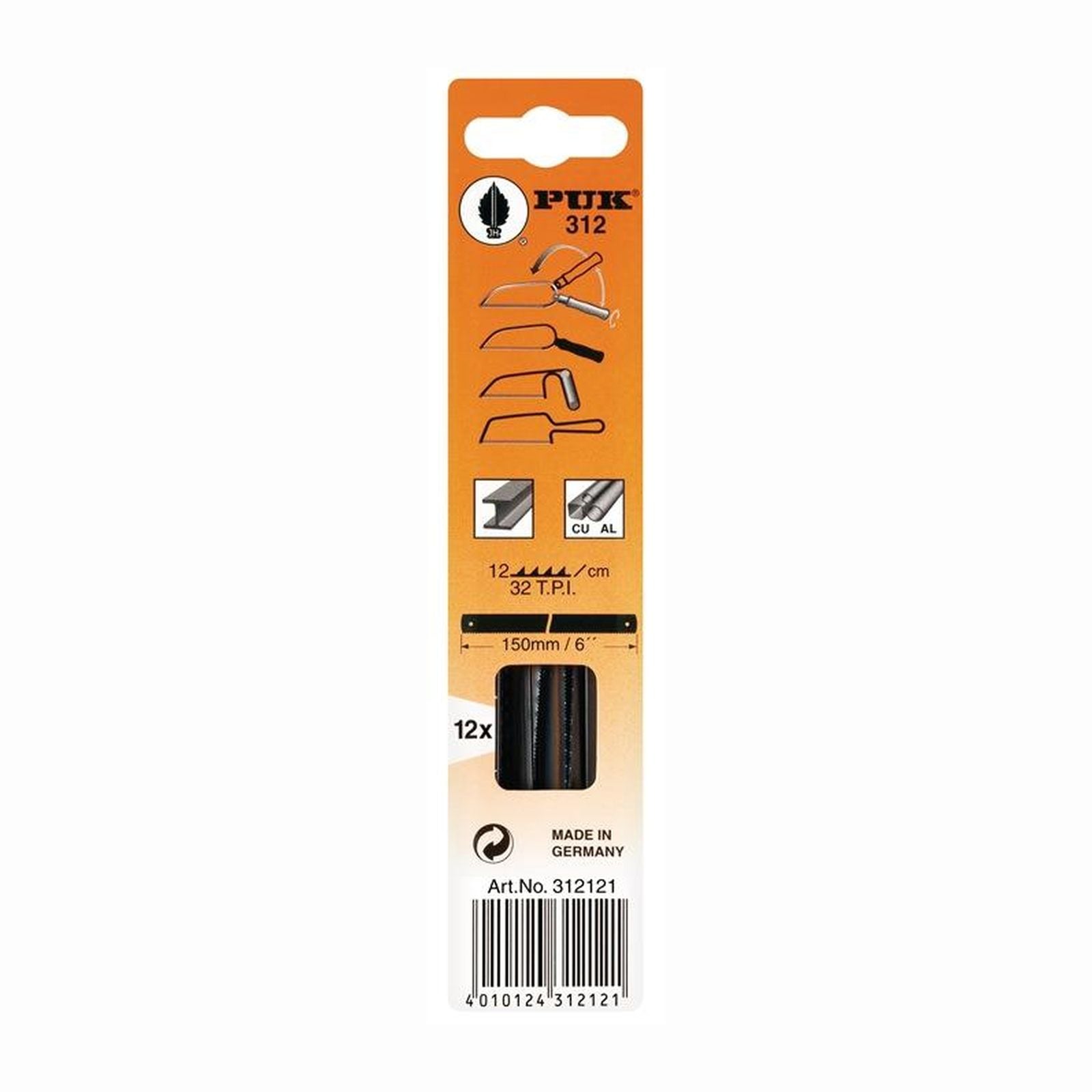 PUK 12x Metallsägeblatt 312 Länge 150 mm - 312121-44301