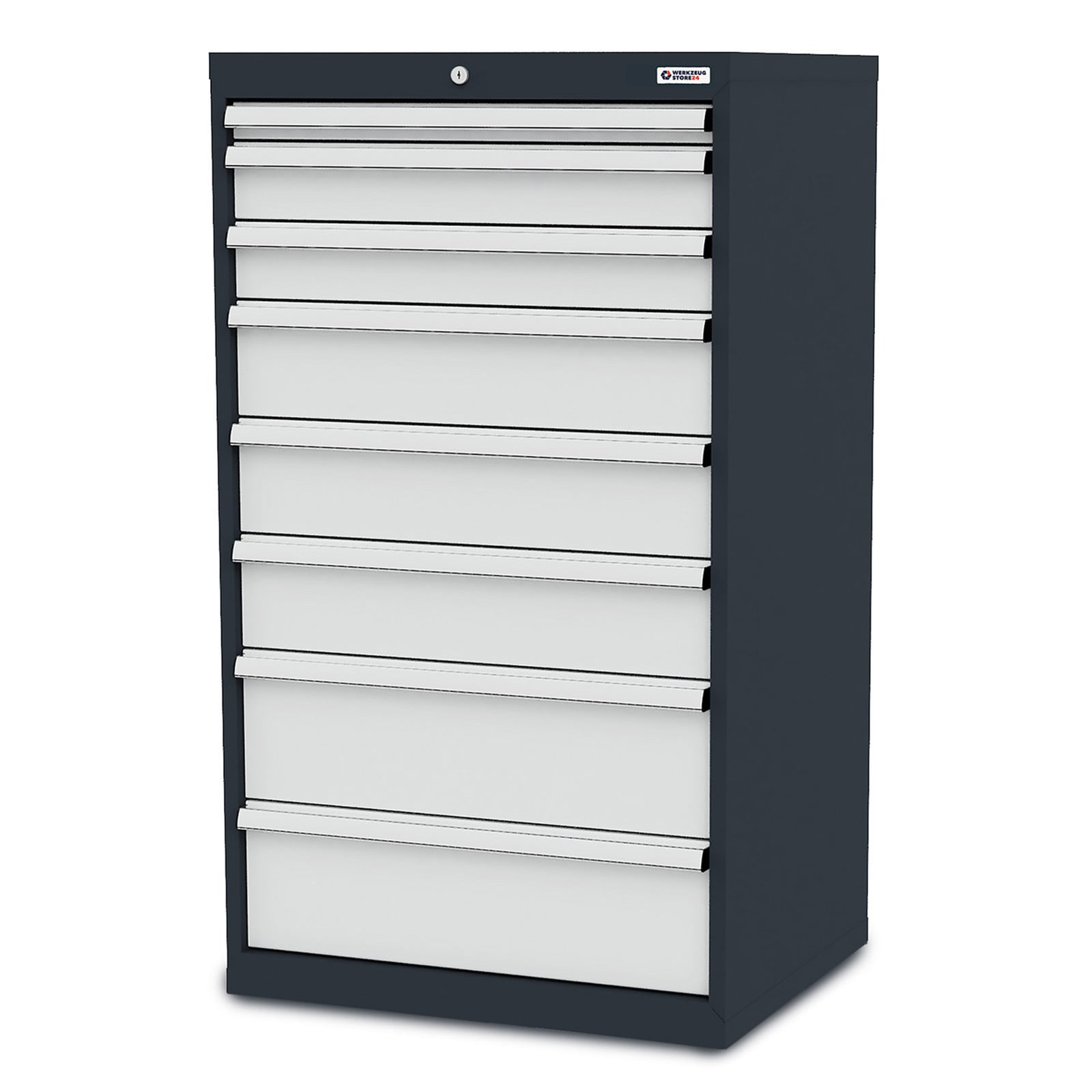 WS24 Schubladenschrank Schubladen: 1 x 50 2 x 100 3 x 150 2 x 200 B x T x H 700 x 575 x 1220 mm - WS24-100273