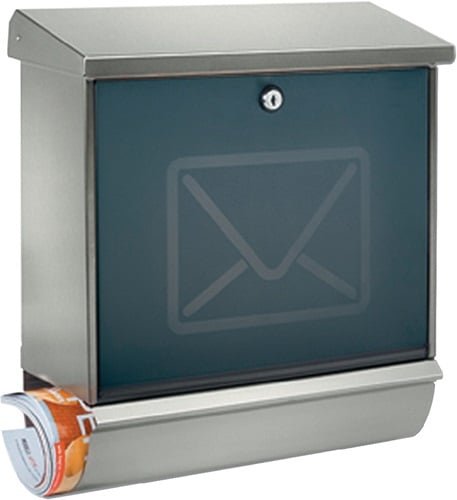 BURG-WÄCHTER Briefkasten Lucca-Set 3713 Ni Letter H.440xB.380xT.148mm VA DIN C4 - LUCCA-SET 37130 NI LETTER