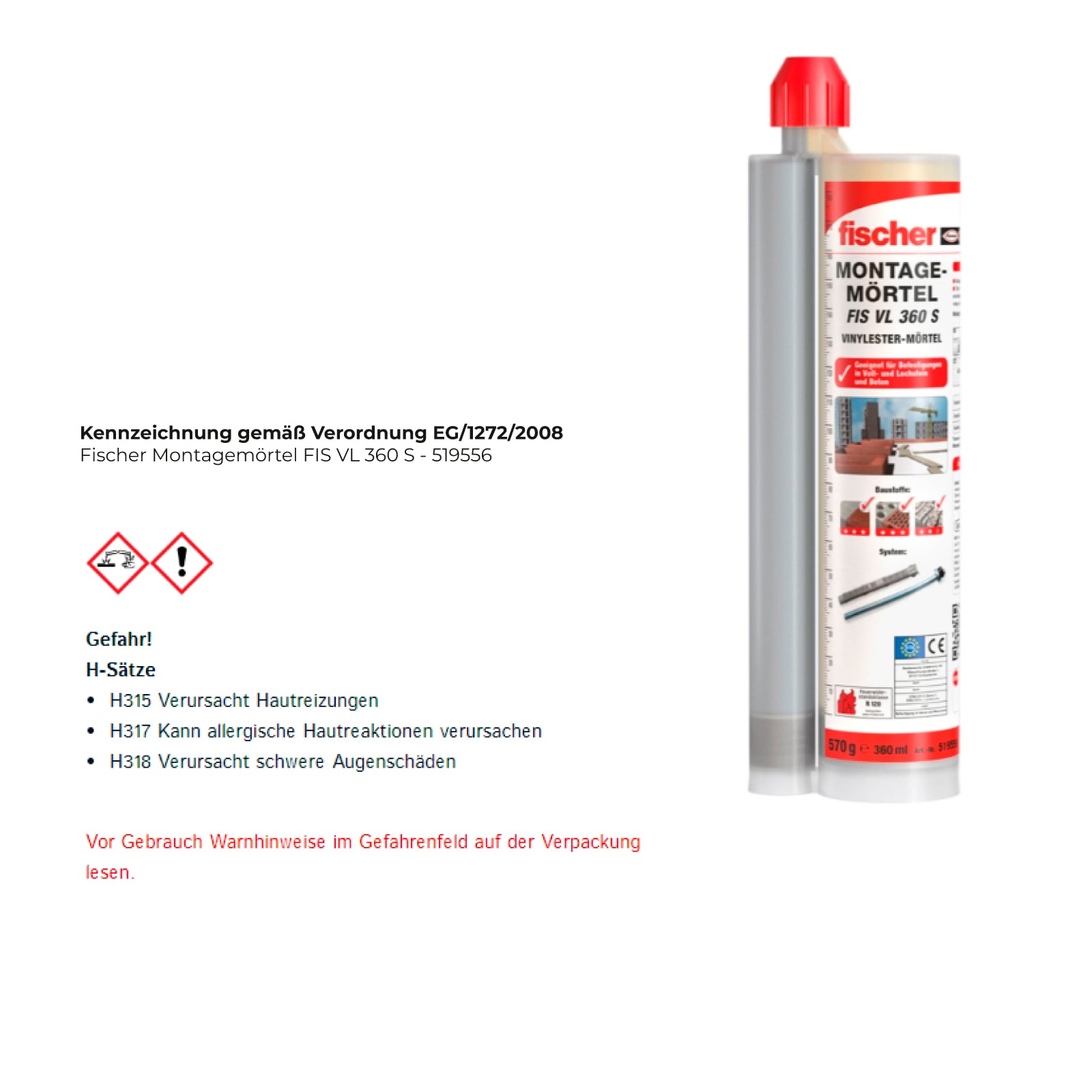 Fischer Montagemörtel FIS VL 360 S - 519556