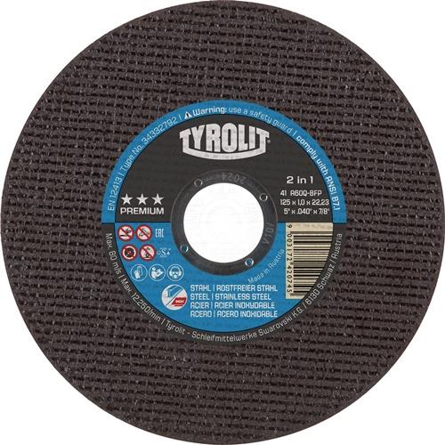Trennscheibe PREMIUM D125x1,6mm ger.2in1 Bohr.22,23mm TYROLIT