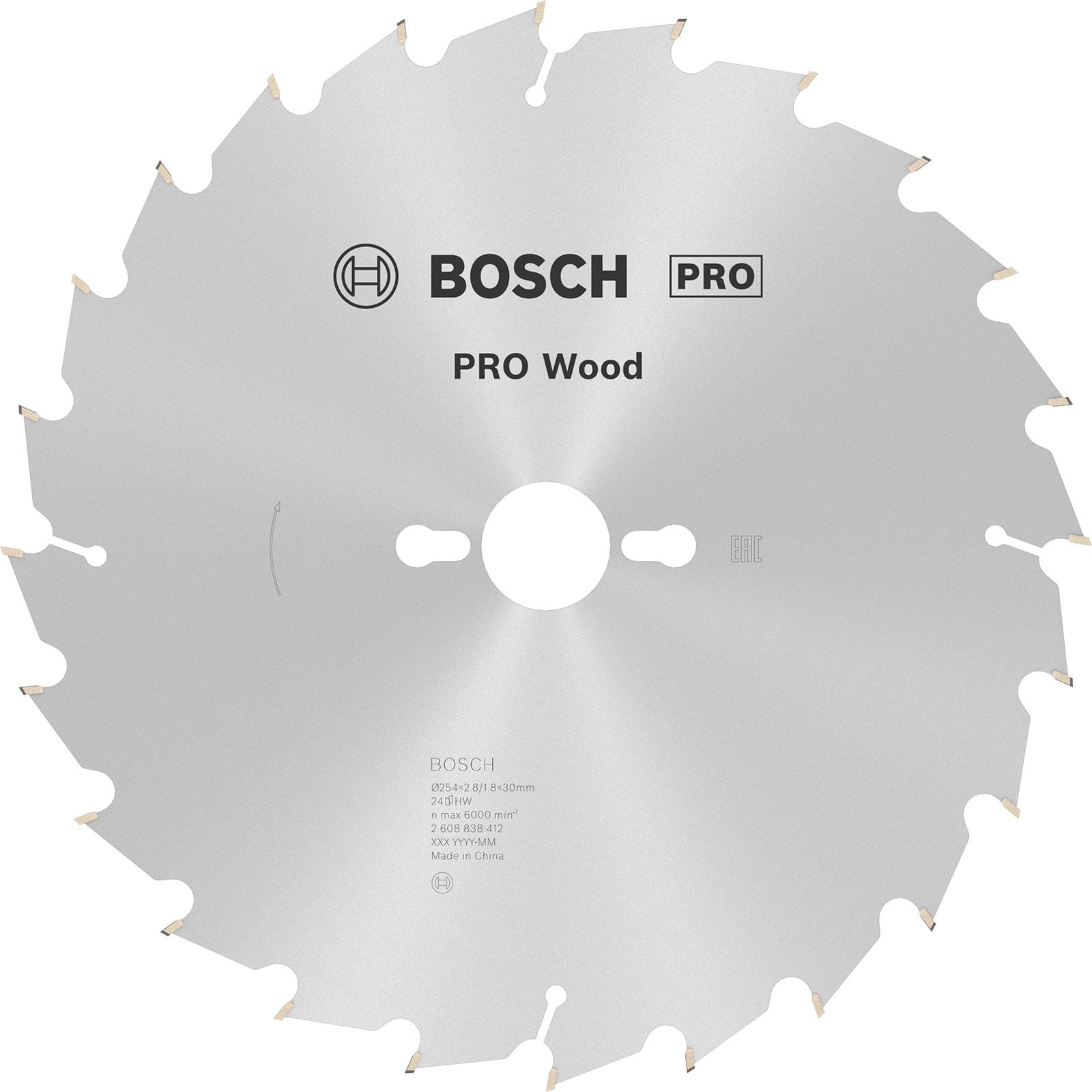 Bosch PRO Wood Kreissägeblatt 254 x 2,8 x 30 mm - 2608838412