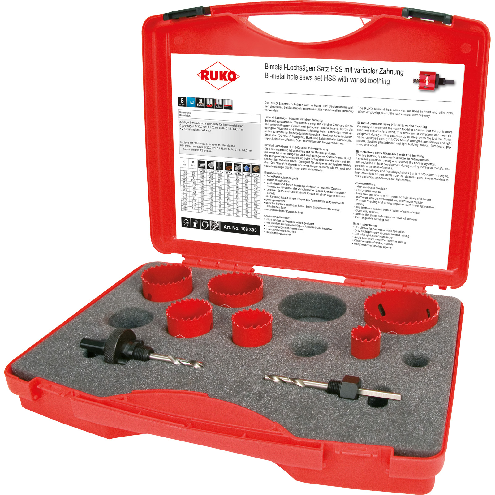 RUKO Bimetall-Lochsägen-Satz HSS EK 1 Elektro - 106305