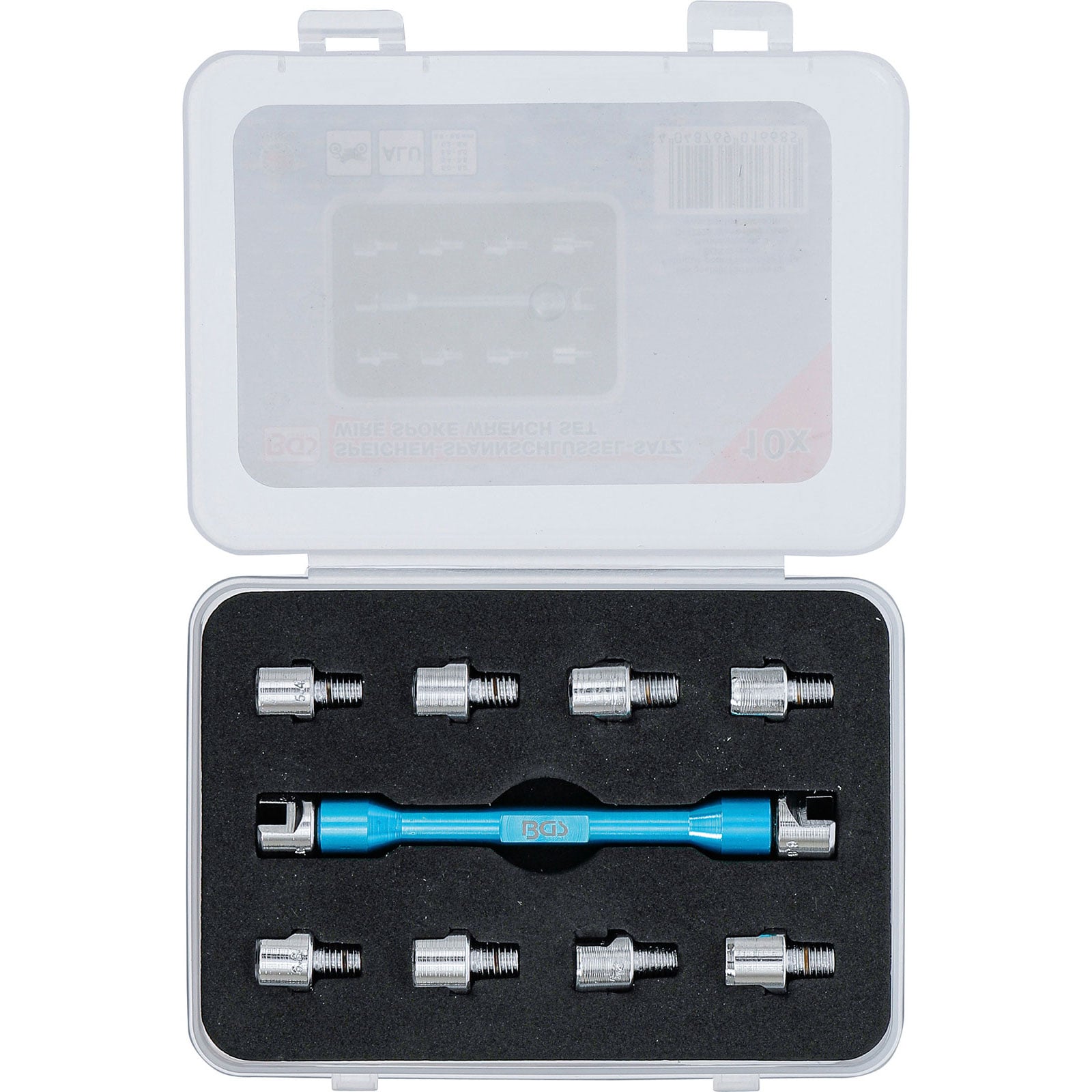 BGS Speichenschlüssel austauschbare Köpfe für Motorräder 10tlg. - 8361