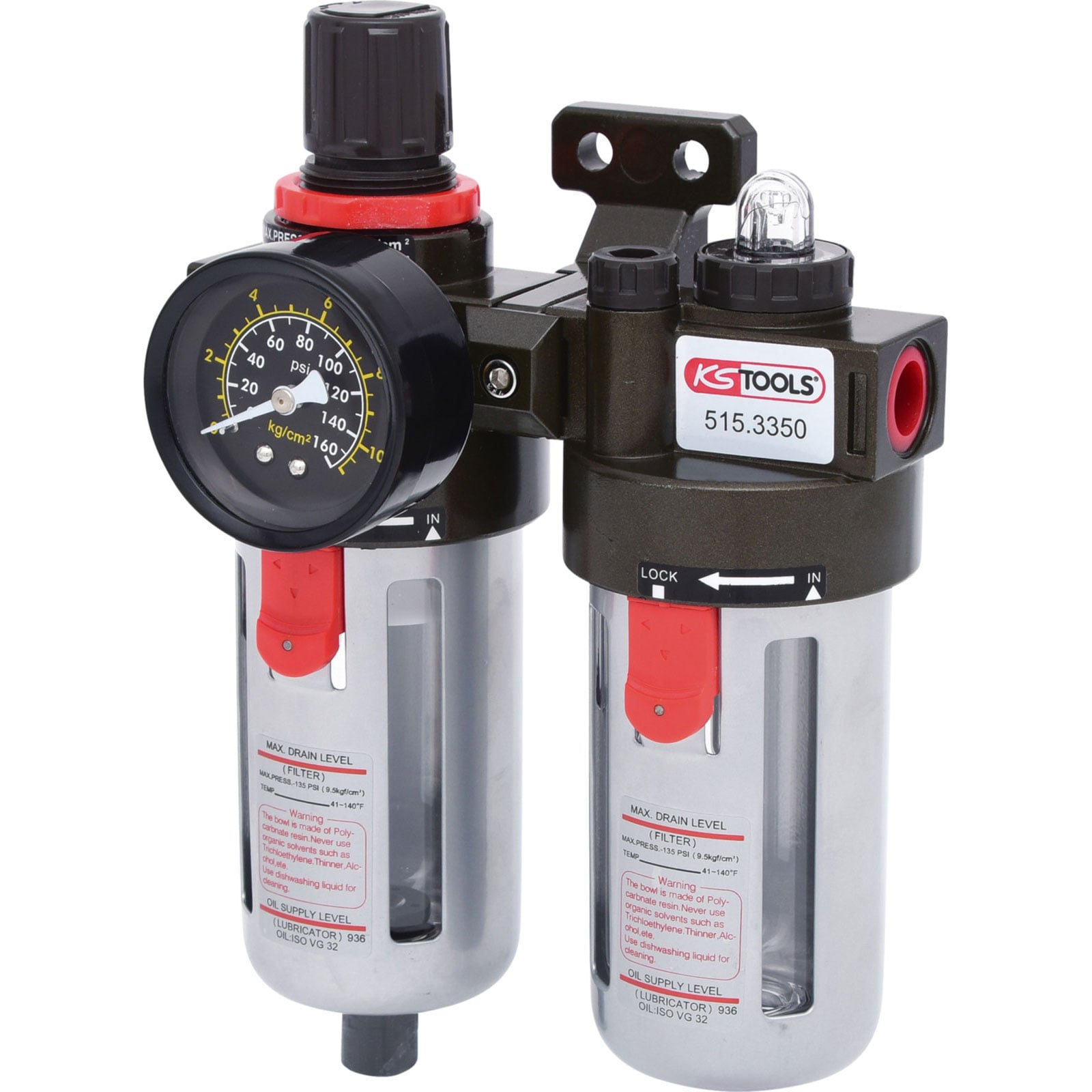 KS TOOLS 3/8" Druckluft-Wartungseinheit 0,5-12bar - 515.3350