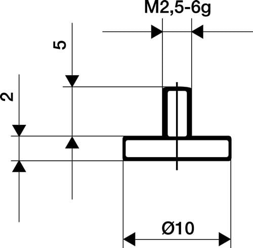 KÄFER Messeins.D.20mm plan M2,5 STA z.Messuhren - 62126
