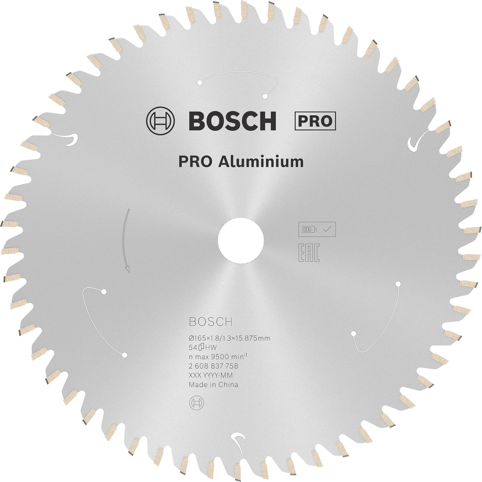 Bosch PRO Aluminium cordless Blatt für Kreissägen 165 x 1,8 x 15,875 mm - 2608837758