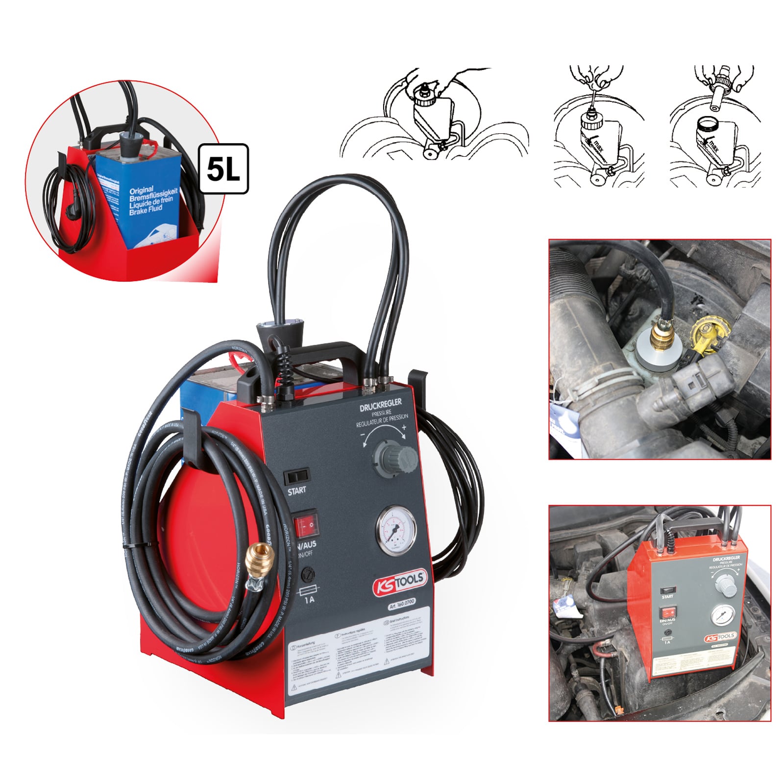 KS TOOLS Bremsenwartungsgerät KS5 5 l - 160.0700