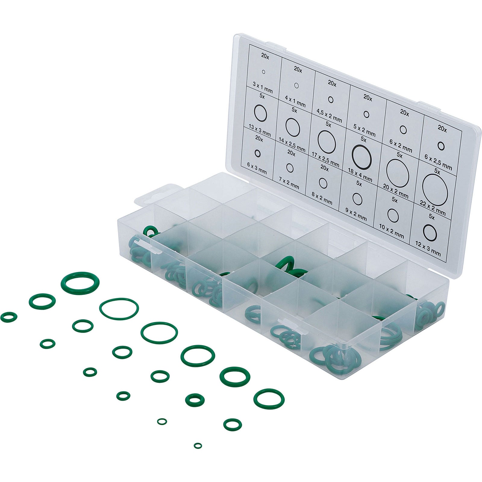 BGS O-Ring-Sortiment HNBR Ø 3 - 22 mm 225tlg. - 8121