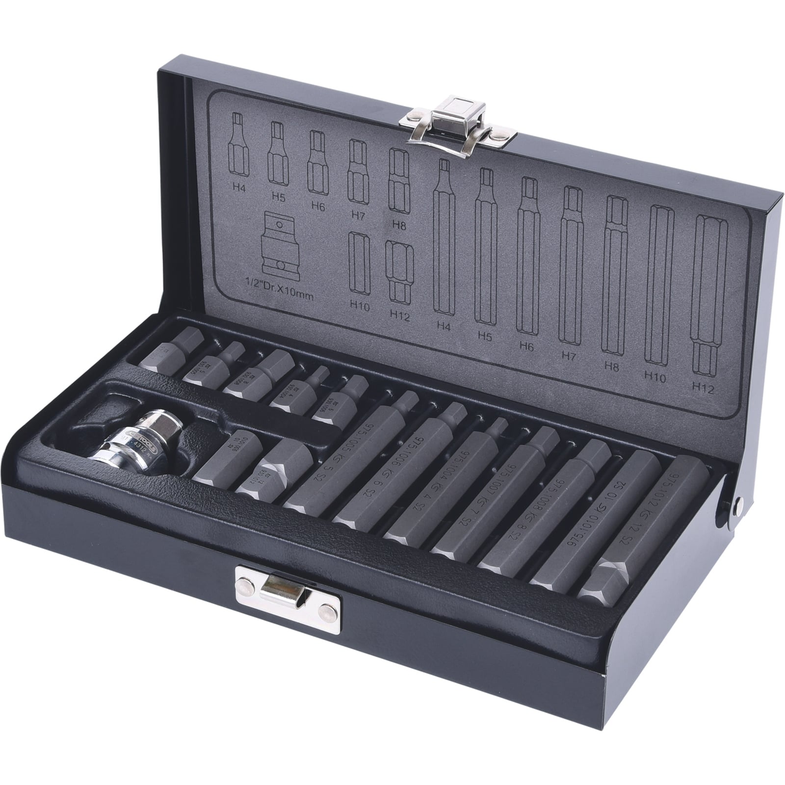 KS TOOLS 10 mm Bit-Satz 15tlg. Innensechskant - 911.5040